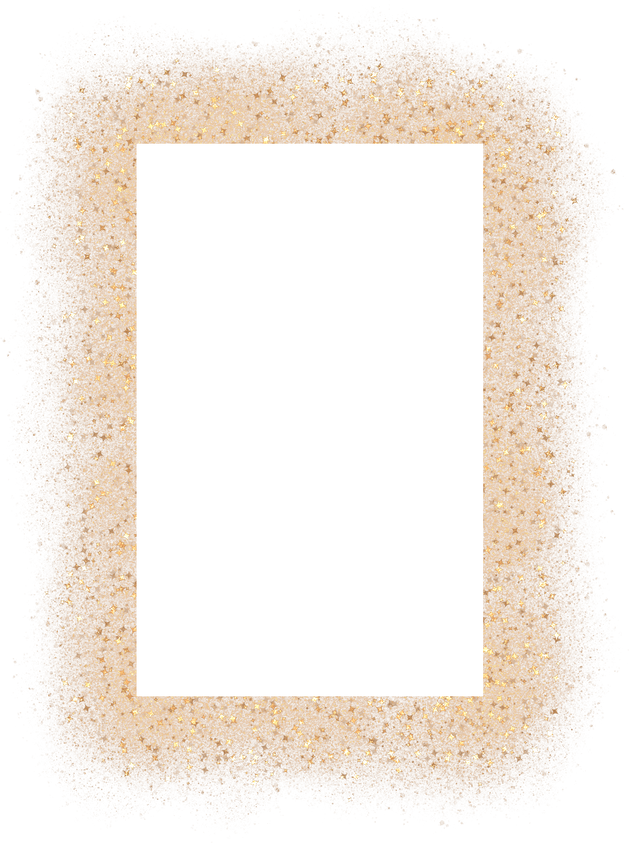 Gold Glitter Frame With Stars